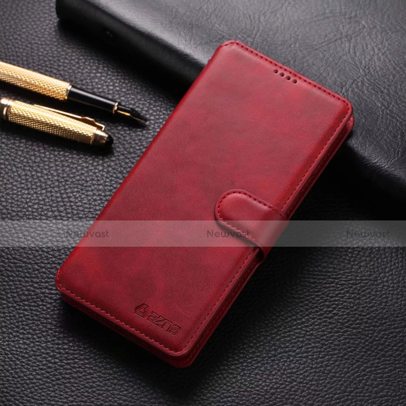 Leather Case Stands Flip Cover T04 Holder for Xiaomi Redmi Note 8 Pro Red