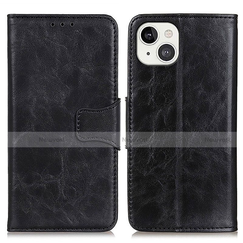 Leather Case Stands Flip Cover T05 Holder for Apple iPhone 13 Black