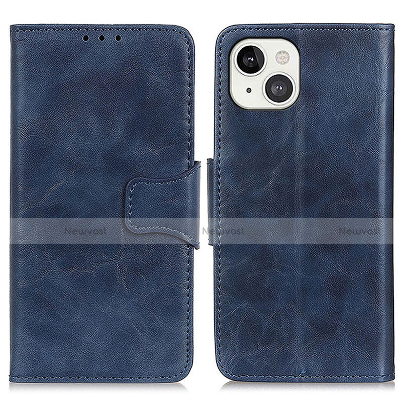 Leather Case Stands Flip Cover T05 Holder for Apple iPhone 13 Blue