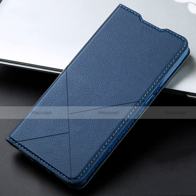 Leather Case Stands Flip Cover T05 Holder for Huawei Honor 20E Blue