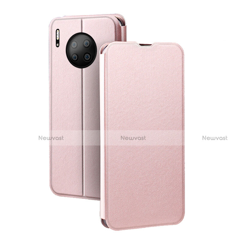 Leather Case Stands Flip Cover T05 Holder for Huawei Mate 30 Pro Rose Gold