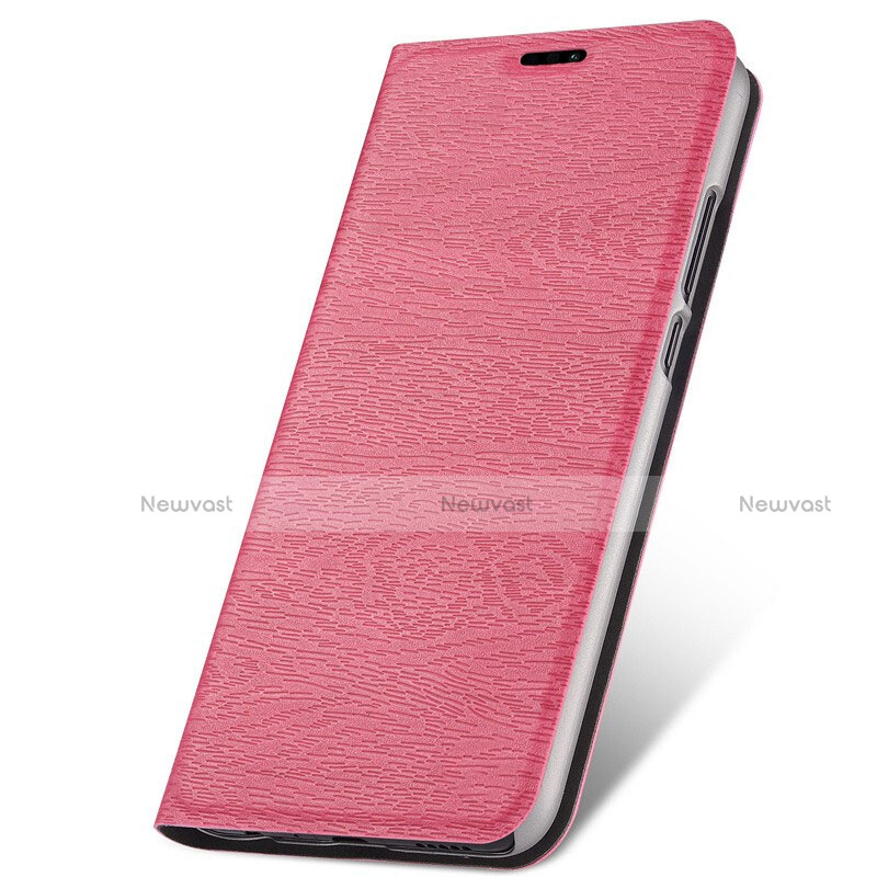 Leather Case Stands Flip Cover T05 Holder for Huawei Nova 4e Pink