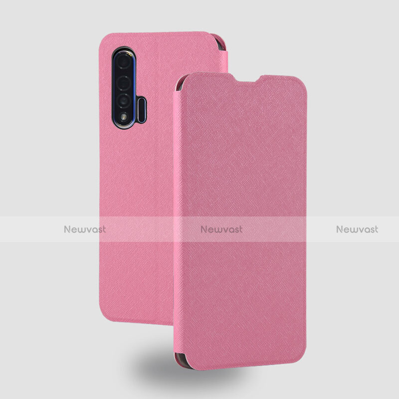 Leather Case Stands Flip Cover T05 Holder for Huawei Nova 6 5G Pink