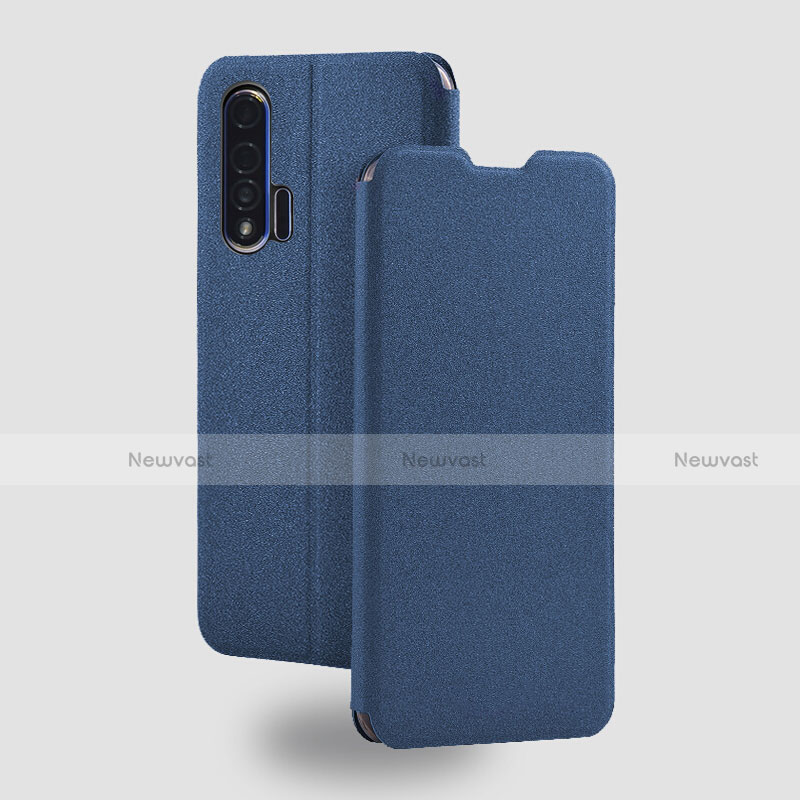 Leather Case Stands Flip Cover T05 Holder for Huawei Nova 6 Blue