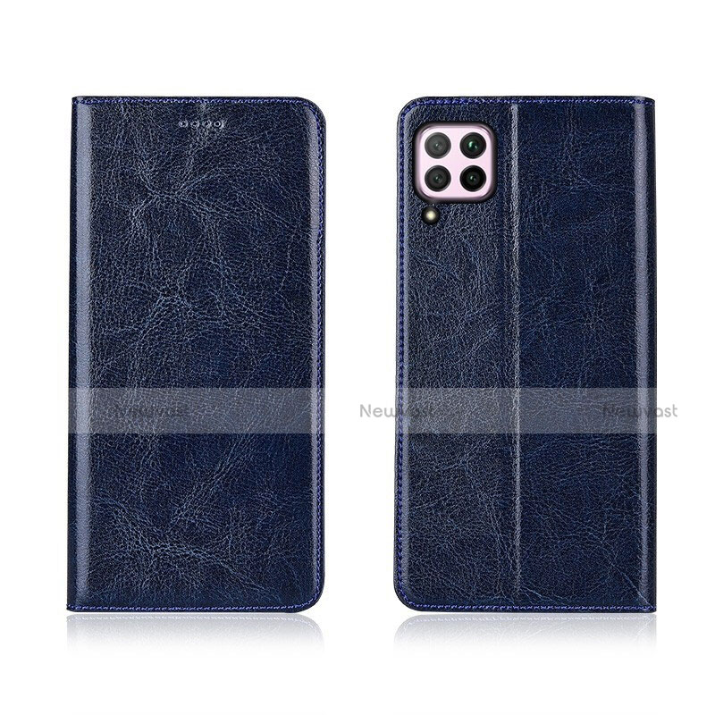 Leather Case Stands Flip Cover T05 Holder for Huawei Nova 6 SE Blue