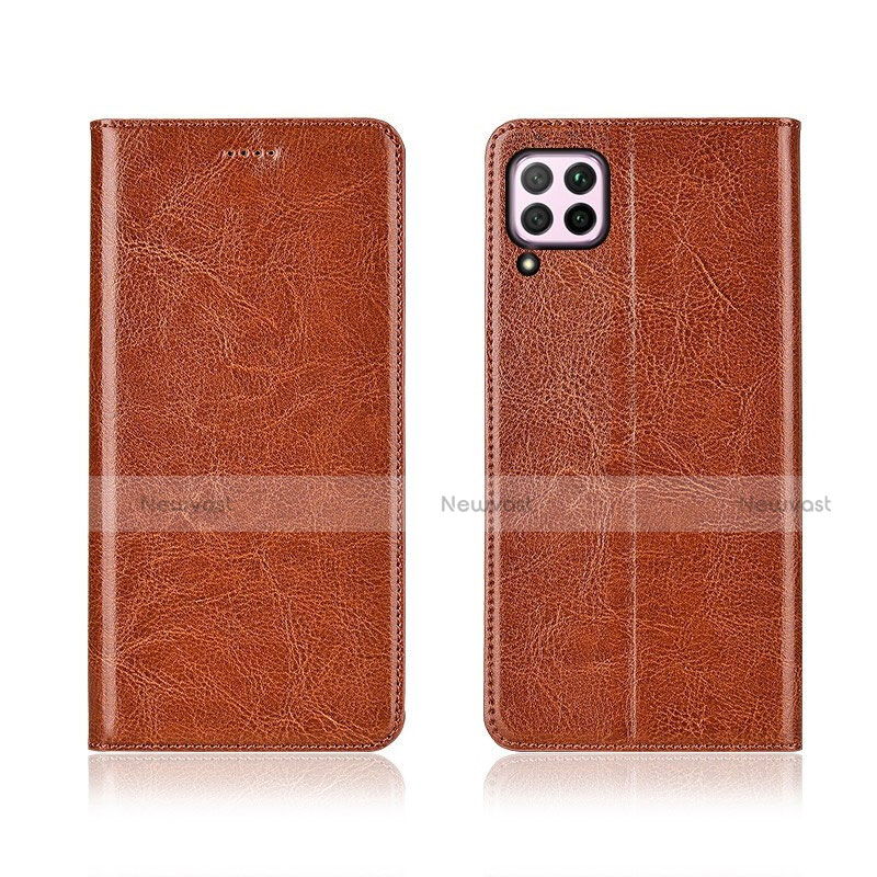 Leather Case Stands Flip Cover T05 Holder for Huawei Nova 7i Orange