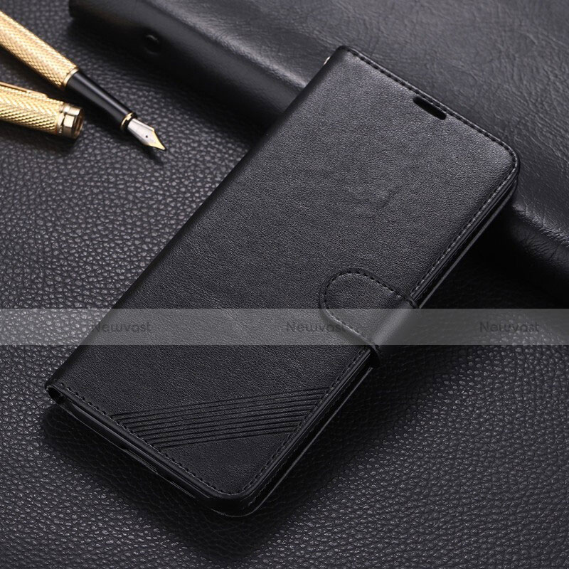 Leather Case Stands Flip Cover T05 Holder for Huawei P20 Lite (2019) Black