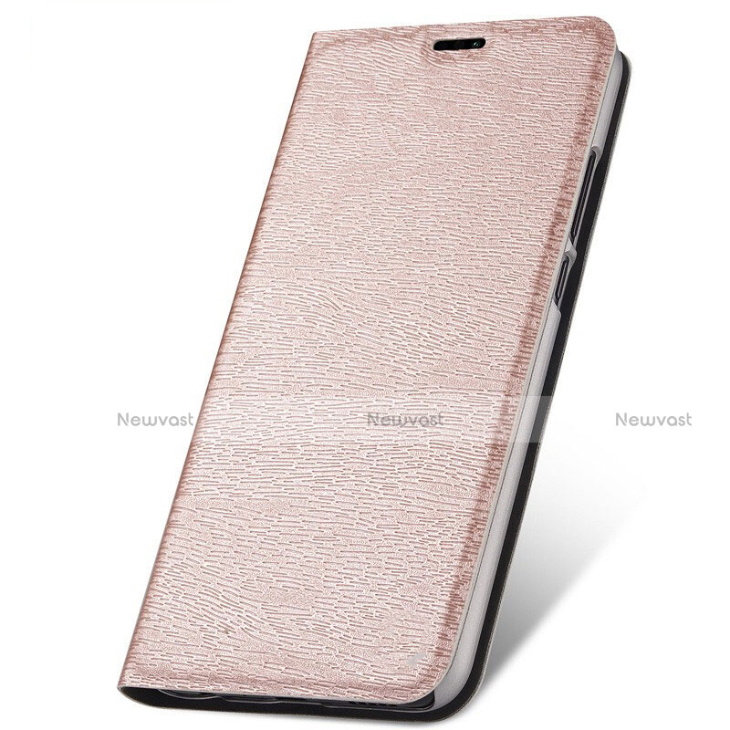 Leather Case Stands Flip Cover T05 Holder for Huawei P30 Lite Rose Gold