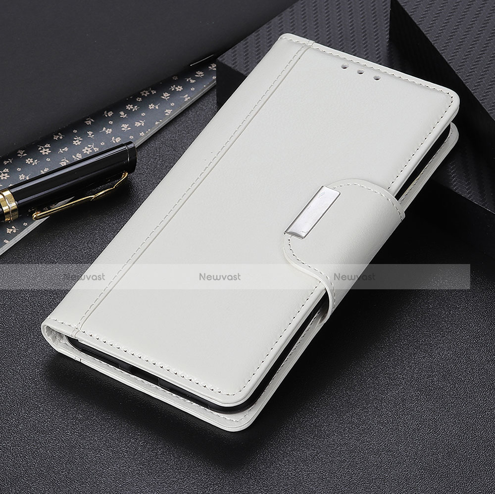 Leather Case Stands Flip Cover T05 Holder for OnePlus 8 Pro White