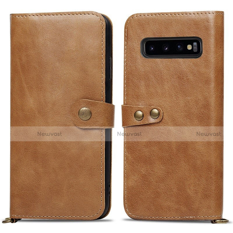 Leather Case Stands Flip Cover T05 Holder for Samsung Galaxy S10 Plus