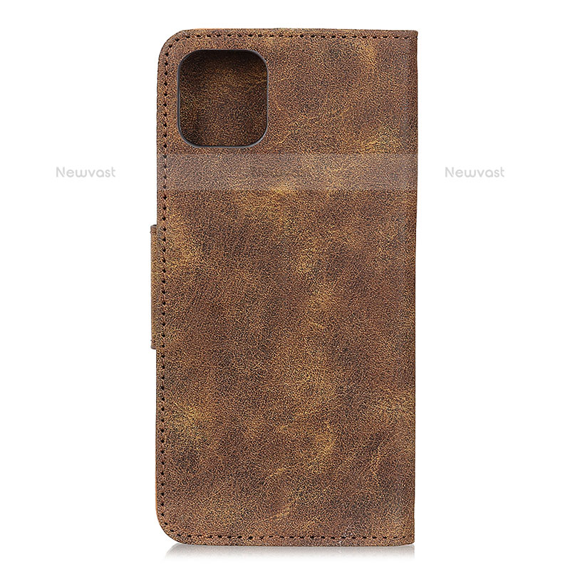 Leather Case Stands Flip Cover T05 Holder for Xiaomi Mi 11 Lite 4G Brown