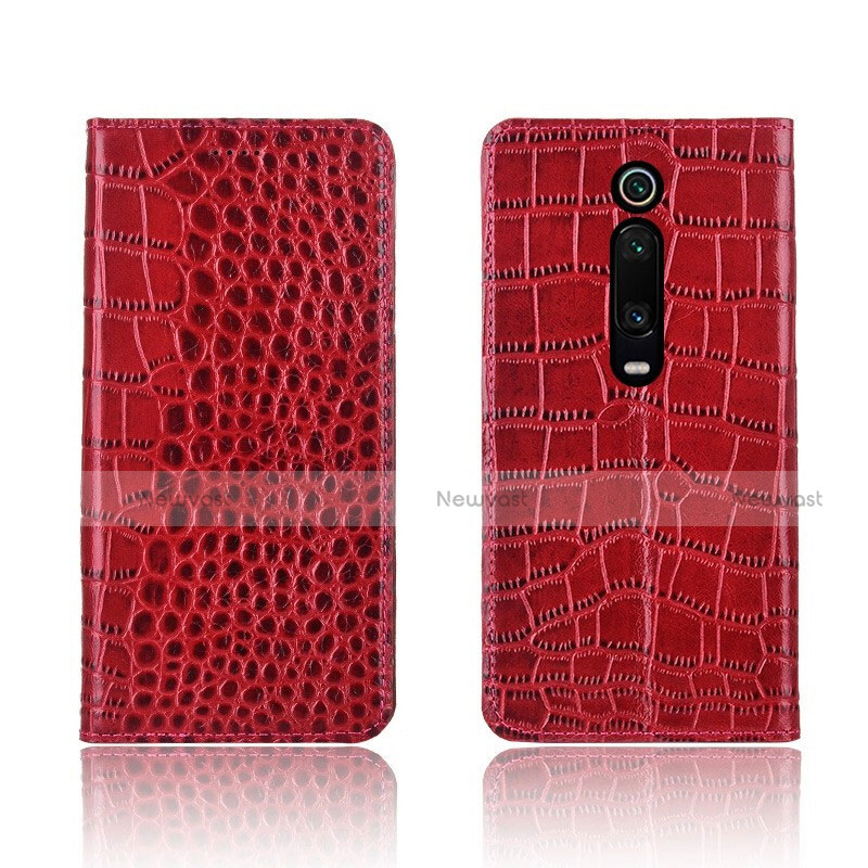 Leather Case Stands Flip Cover T05 Holder for Xiaomi Mi 9T Red