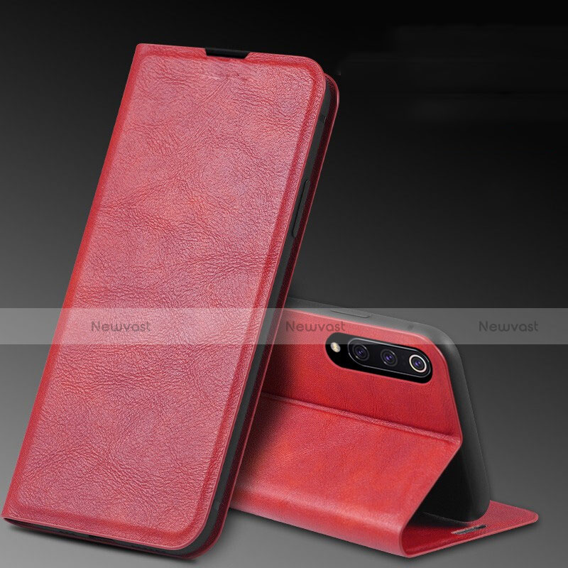 Leather Case Stands Flip Cover T05 Holder for Xiaomi Mi A3 Red