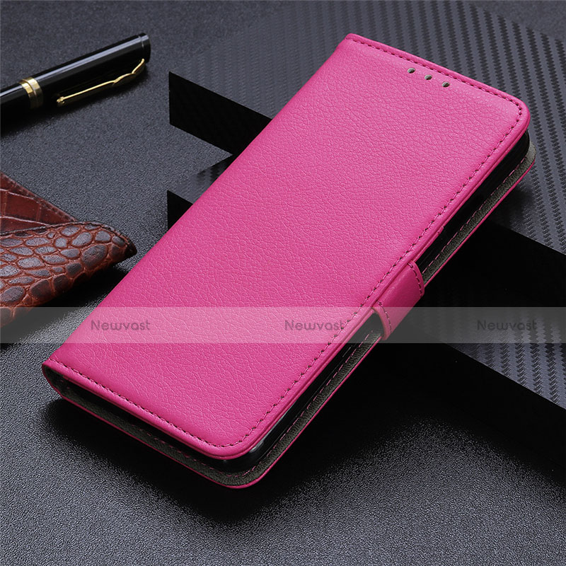 Leather Case Stands Flip Cover T05 Holder for Xiaomi Redmi 9i Hot Pink