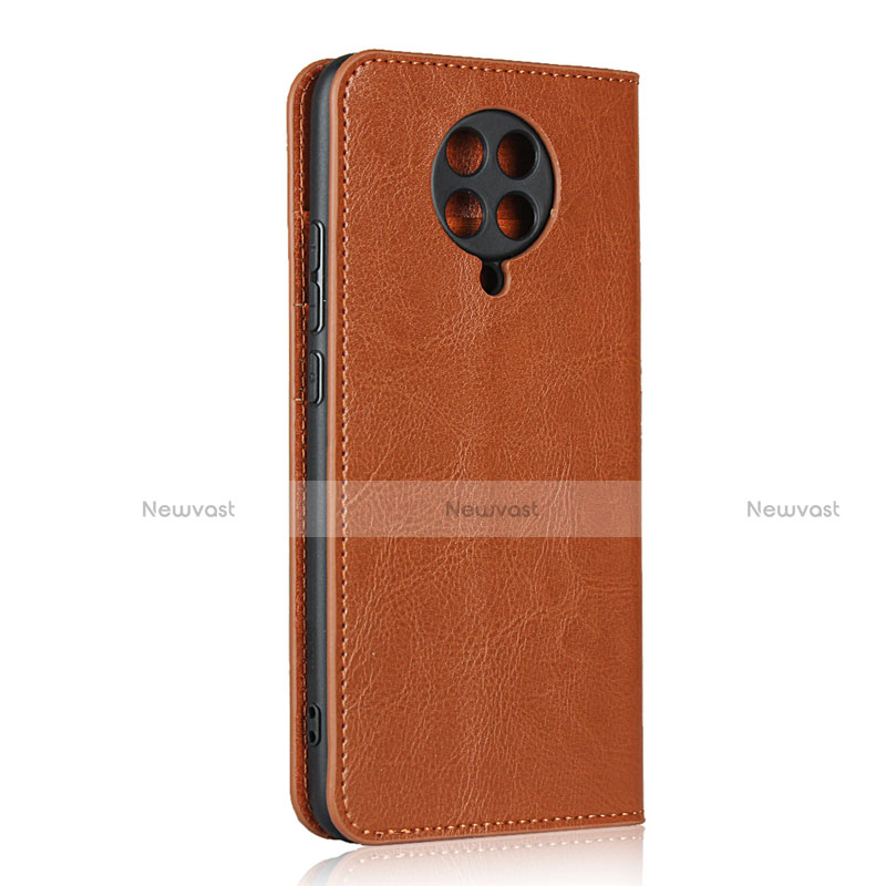 Leather Case Stands Flip Cover T05 Holder for Xiaomi Redmi K30 Pro 5G Orange