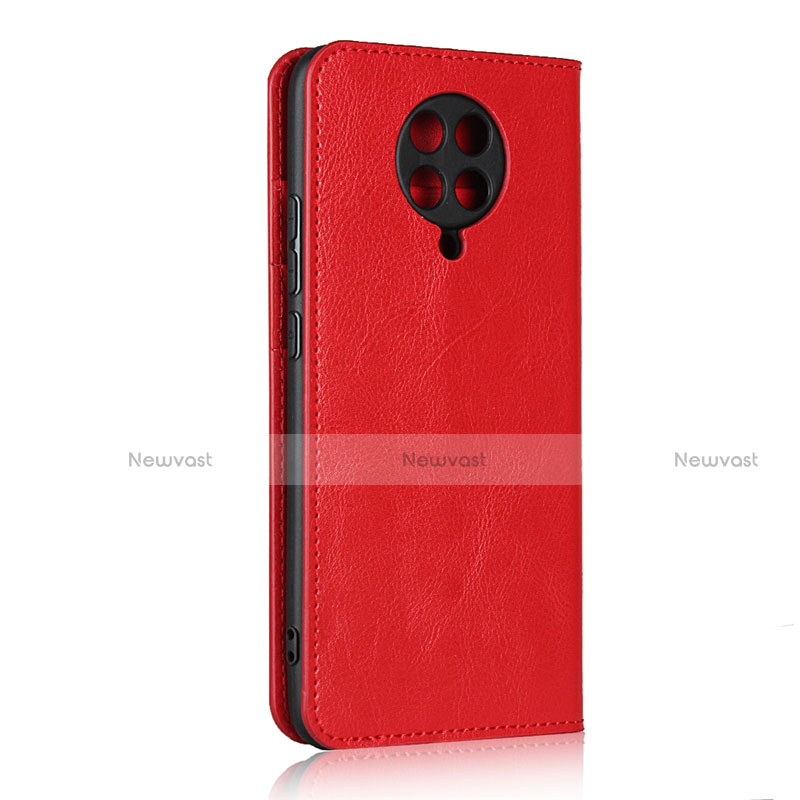 Leather Case Stands Flip Cover T05 Holder for Xiaomi Redmi K30 Pro 5G Red