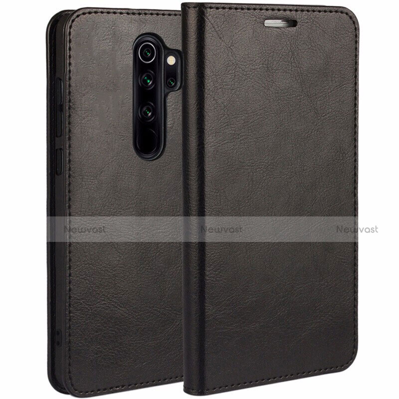 Leather Case Stands Flip Cover T05 Holder for Xiaomi Redmi Note 8 Pro Black