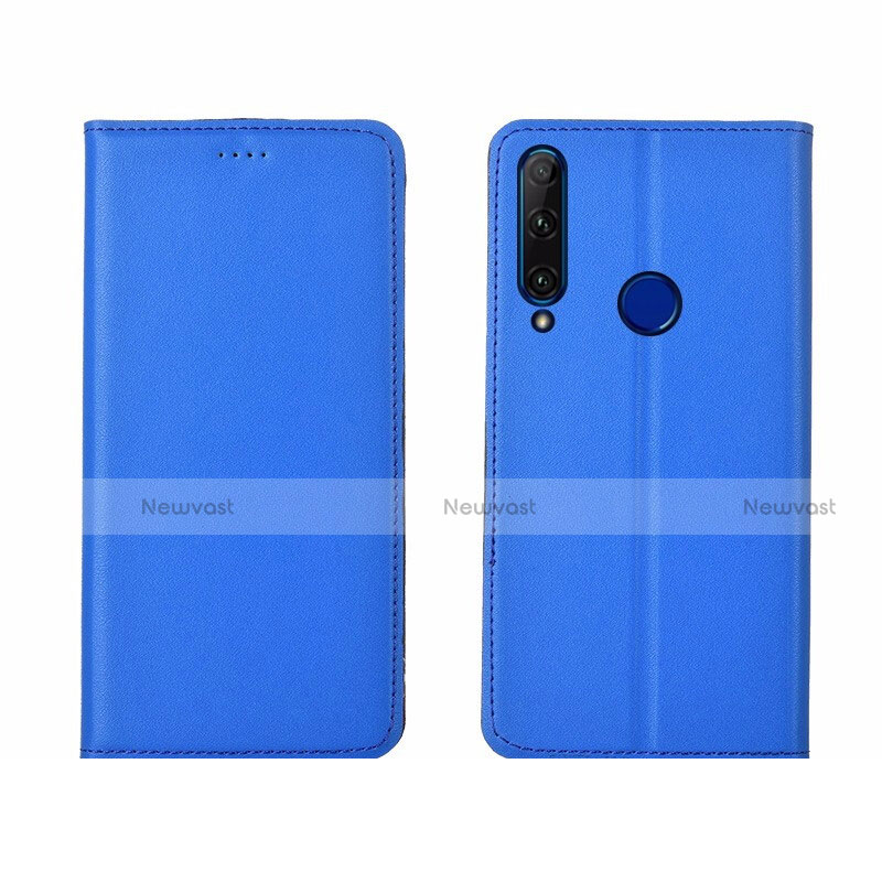 Leather Case Stands Flip Cover T06 Holder for Huawei Honor 20E Blue