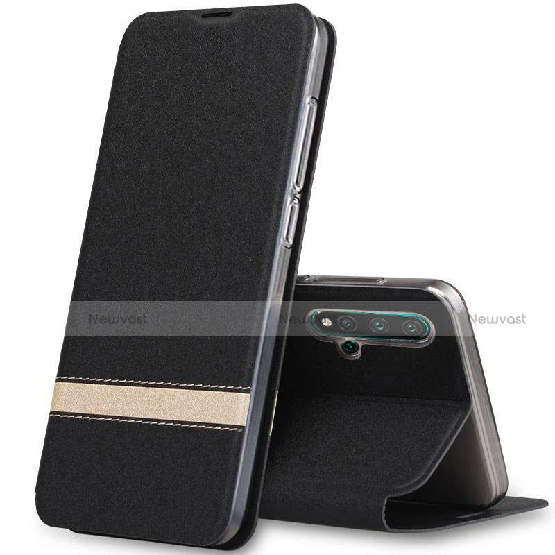 Leather Case Stands Flip Cover T06 Holder for Huawei Nova 5 Black