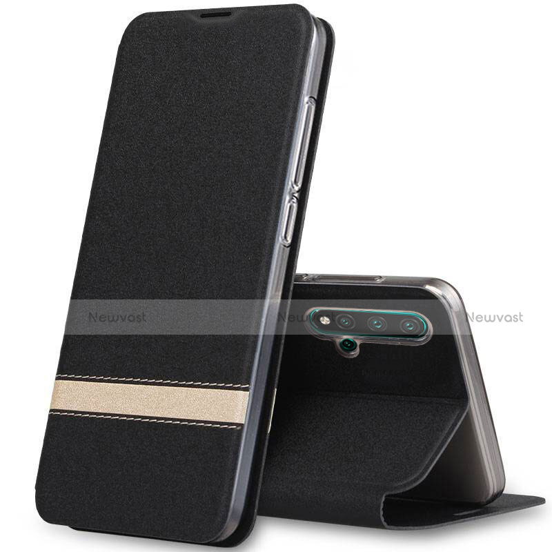 Leather Case Stands Flip Cover T06 Holder for Huawei Nova 5 Pro Black