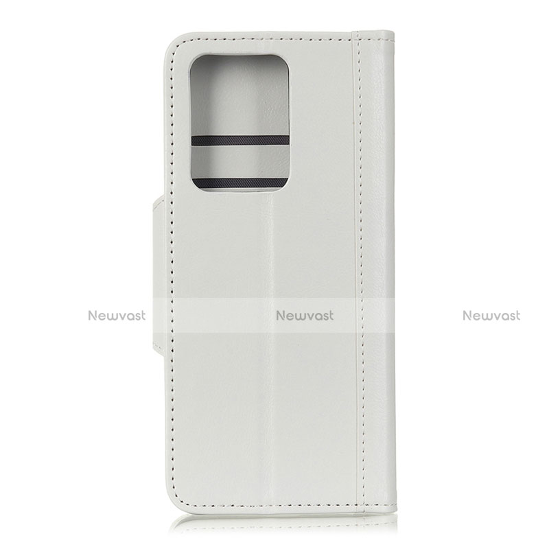 Leather Case Stands Flip Cover T06 Holder for Huawei P40 Pro+ Plus White