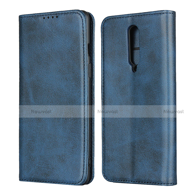 Leather Case Stands Flip Cover T06 Holder for OnePlus 8 Blue