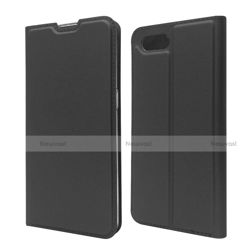 Leather Case Stands Flip Cover T06 Holder for Oppo K1 Black