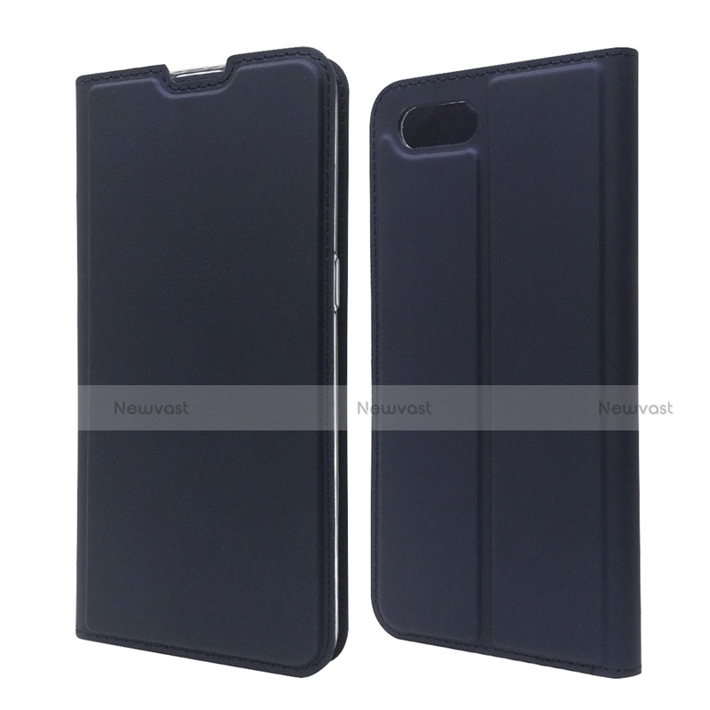 Leather Case Stands Flip Cover T06 Holder for Oppo K1 Blue