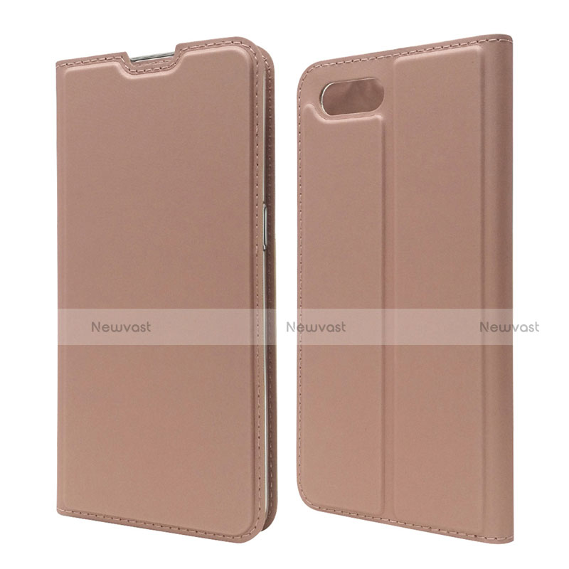 Leather Case Stands Flip Cover T06 Holder for Oppo K1 Rose Gold