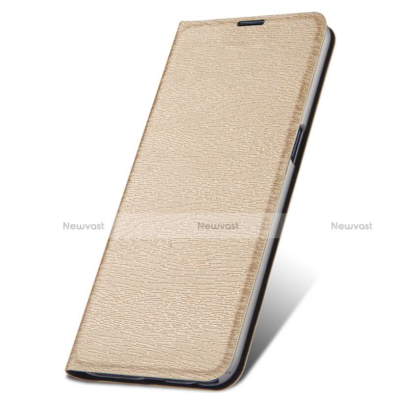 Leather Case Stands Flip Cover T06 Holder for Oppo R17 Pro Gold