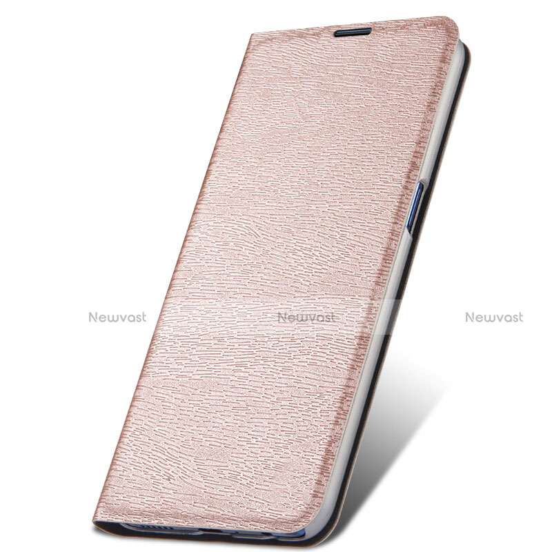 Leather Case Stands Flip Cover T06 Holder for Oppo R17 Pro Rose Gold