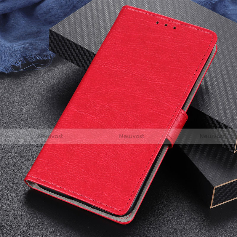 Leather Case Stands Flip Cover T06 Holder for Oppo Reno4 5G Red