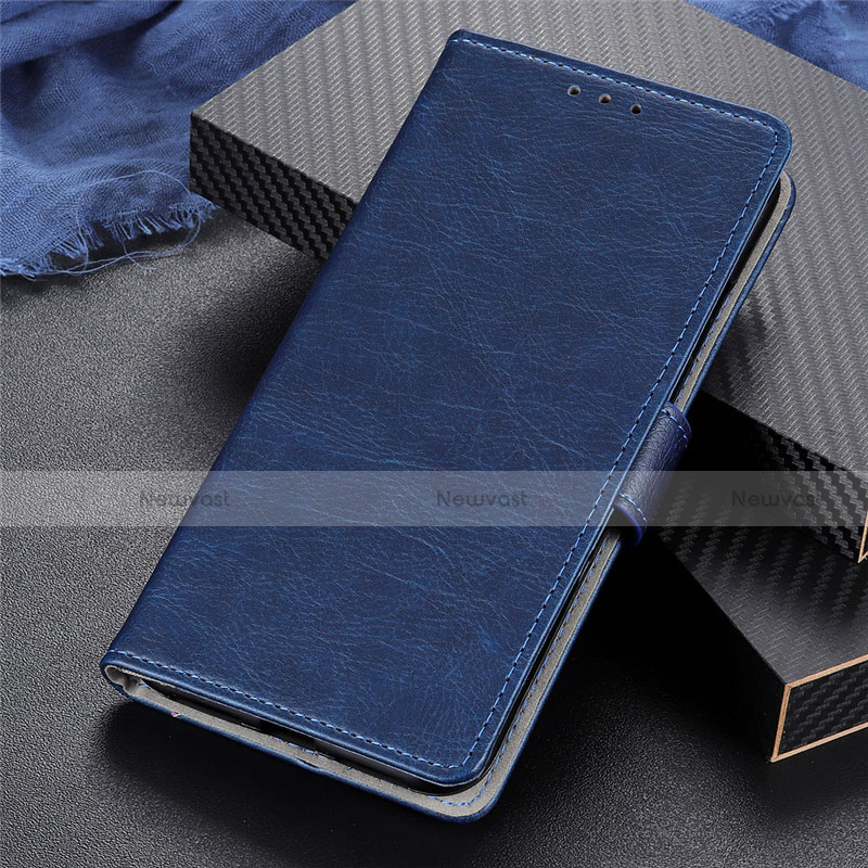 Leather Case Stands Flip Cover T06 Holder for Oppo Reno4 Pro 5G Blue