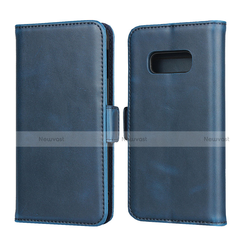 Leather Case Stands Flip Cover T06 Holder for Samsung Galaxy S10e Blue