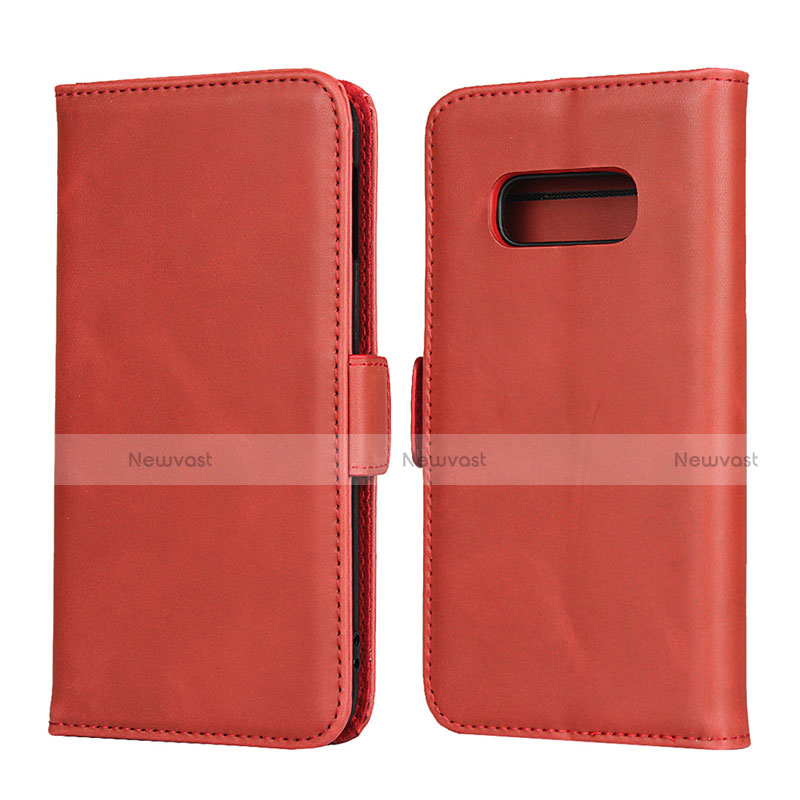 Leather Case Stands Flip Cover T06 Holder for Samsung Galaxy S10e Red