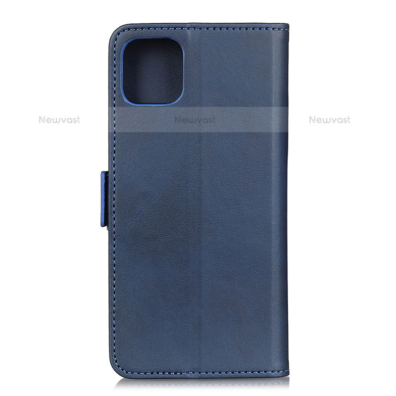 Leather Case Stands Flip Cover T06 Holder for Xiaomi Mi 11 Lite 4G Blue