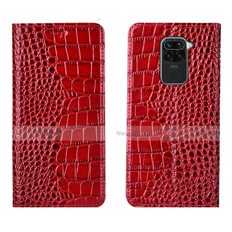 Leather Case Stands Flip Cover T06 Holder for Xiaomi Redmi 10X 4G Red