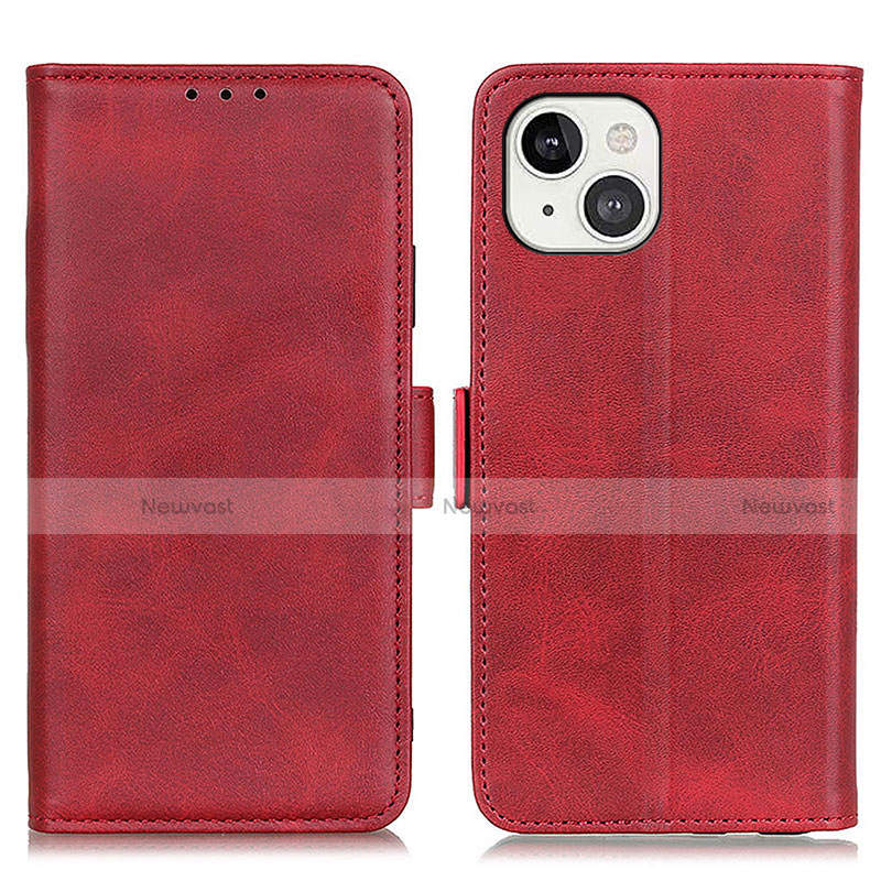 Leather Case Stands Flip Cover T07 Holder for Apple iPhone 13 Red