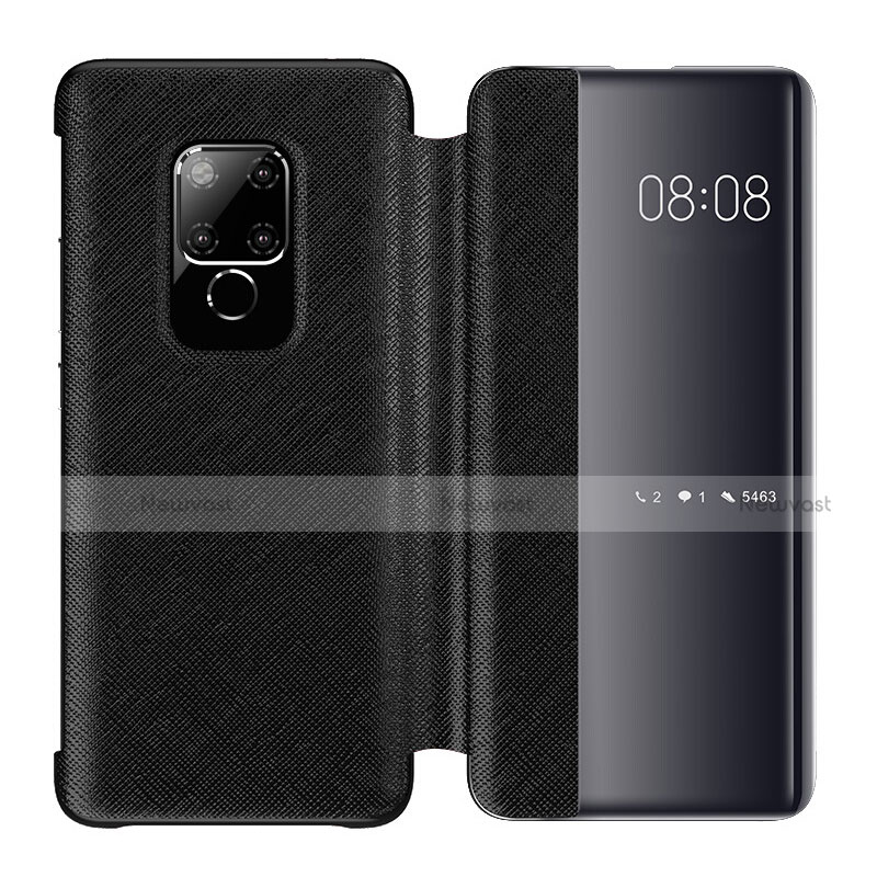 Leather Case Stands Flip Cover T07 Holder for Huawei Mate 20 Black