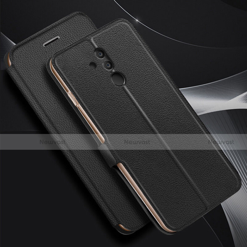 Leather Case Stands Flip Cover T07 Holder for Huawei Mate 20 Lite Black