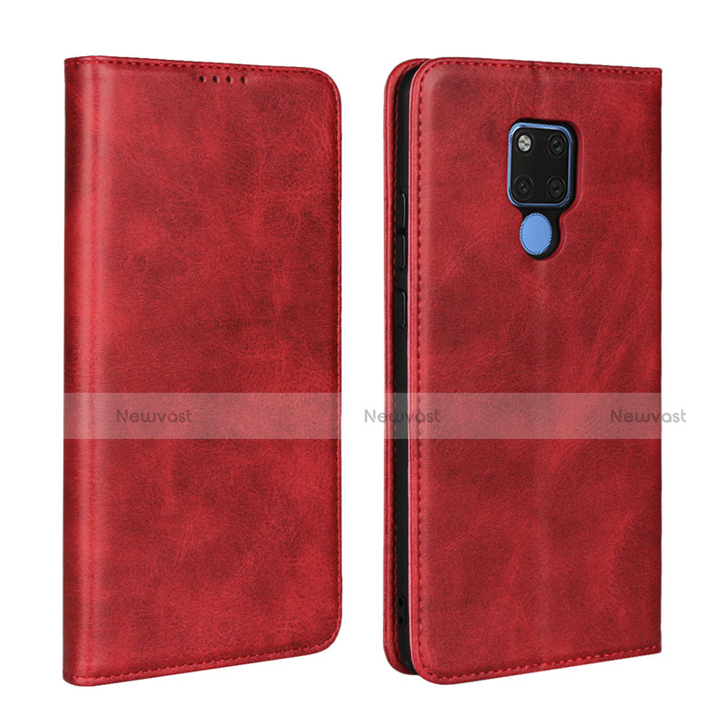 Leather Case Stands Flip Cover T07 Holder for Huawei Mate 20 X 5G Red