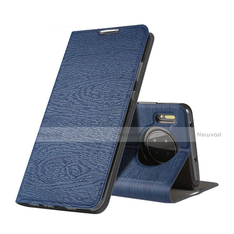 Leather Case Stands Flip Cover T07 Holder for Huawei Mate 30E Pro 5G Blue