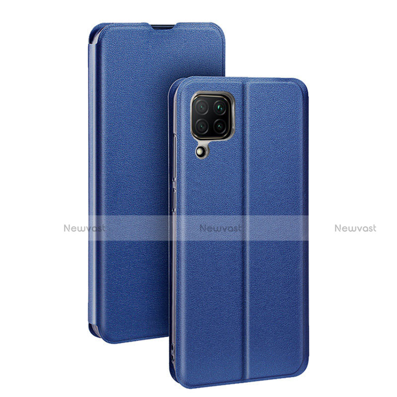 Leather Case Stands Flip Cover T07 Holder for Huawei Nova 7i Blue