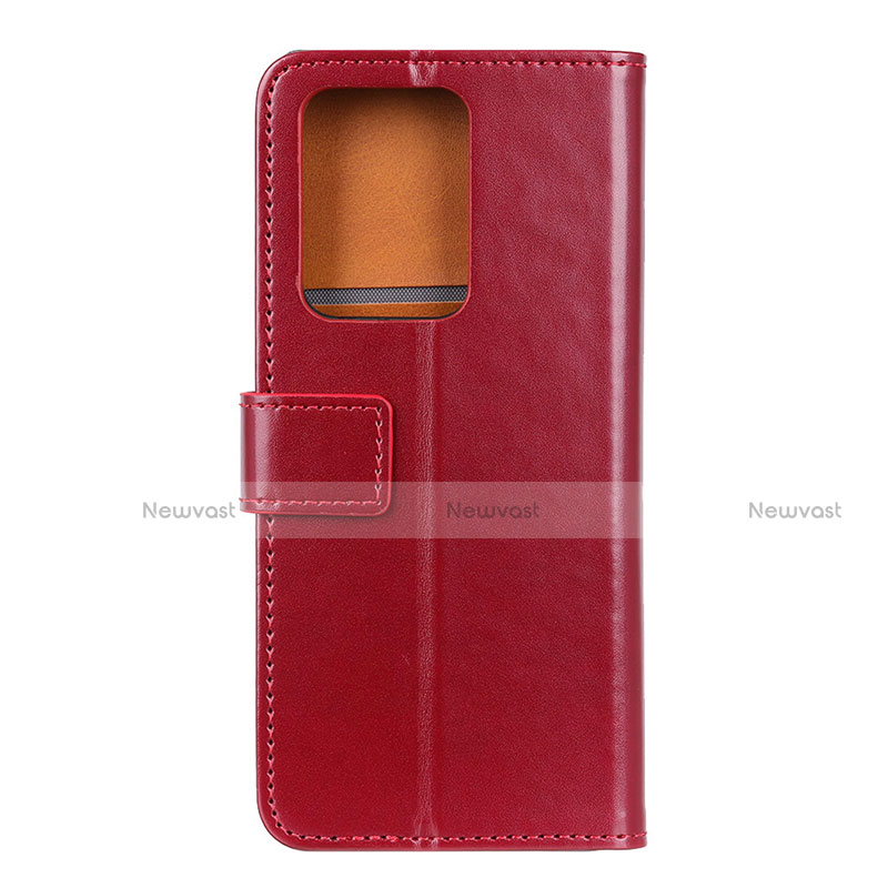 Leather Case Stands Flip Cover T07 Holder for Huawei P40 Pro+ Plus Red Wine