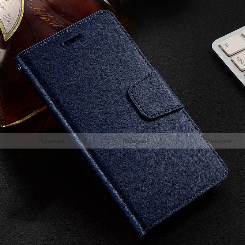 Leather Case Stands Flip Cover T07 Holder for Oppo K1 Blue