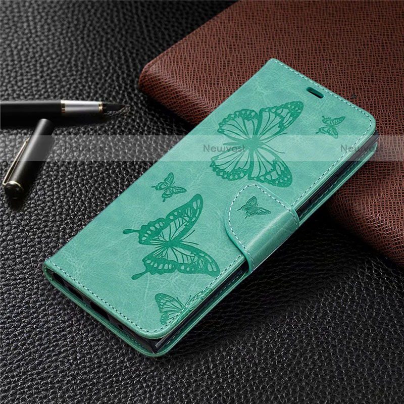 Leather Case Stands Flip Cover T07 Holder for Samsung Galaxy Note 20 Ultra 5G Green