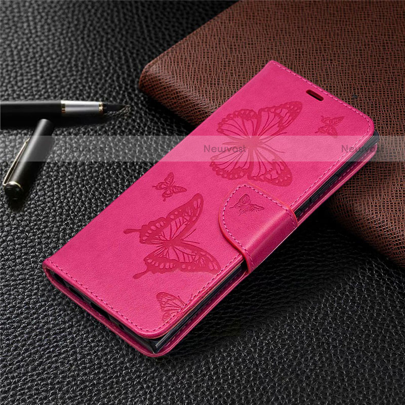 Leather Case Stands Flip Cover T07 Holder for Samsung Galaxy Note 20 Ultra 5G Hot Pink