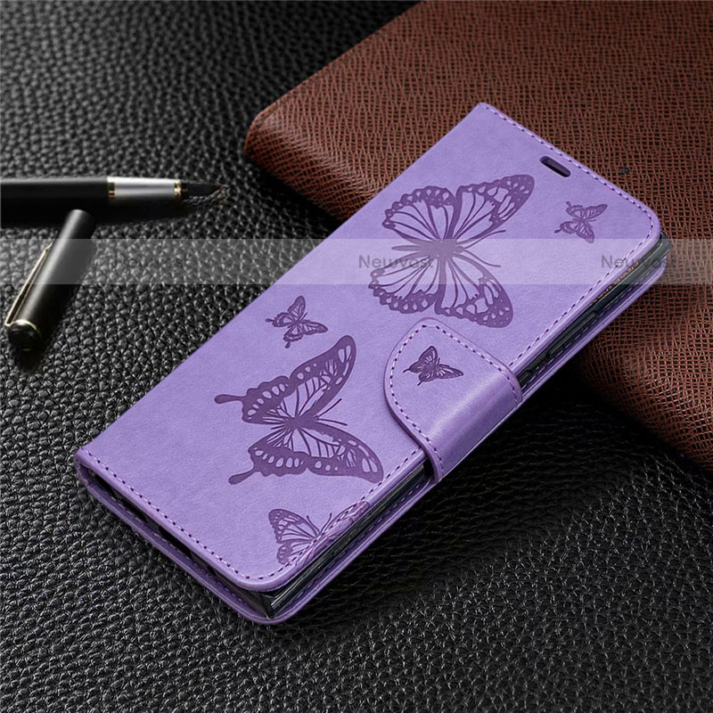 Leather Case Stands Flip Cover T07 Holder for Samsung Galaxy Note 20 Ultra 5G Purple