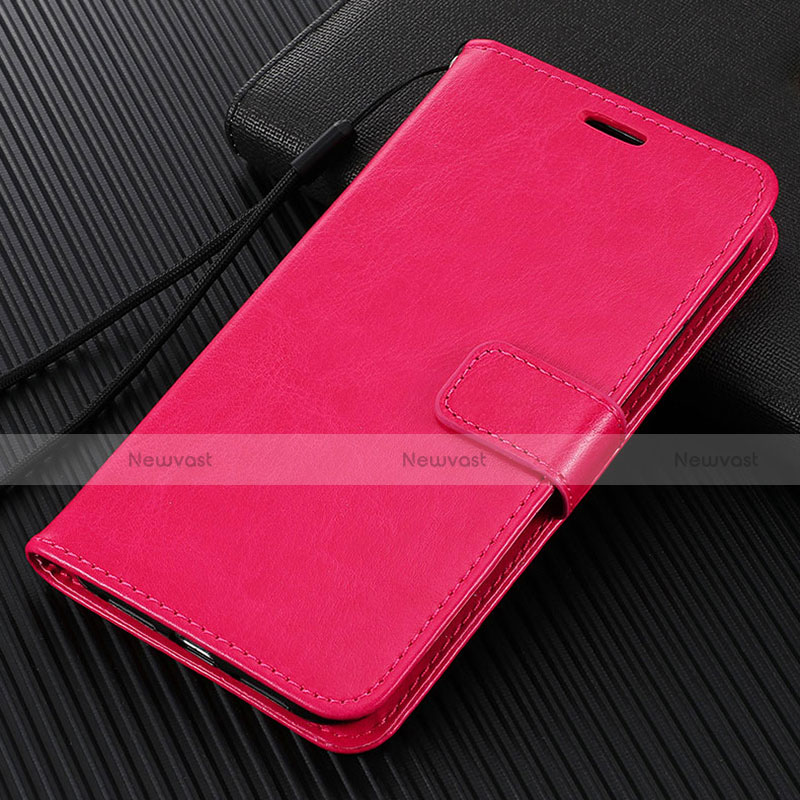 Leather Case Stands Flip Cover T07 Holder for Xiaomi Mi 10 Hot Pink