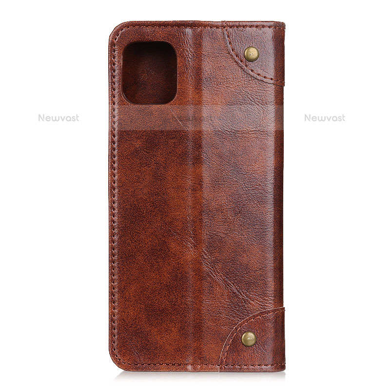 Leather Case Stands Flip Cover T07 Holder for Xiaomi Mi 11 Lite 5G Light Brown